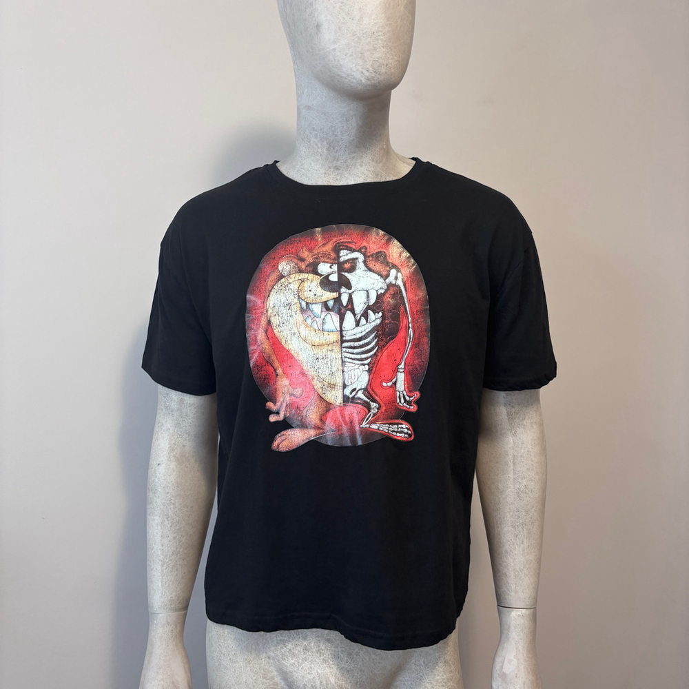 SHEIN Men's XS Looney Tunes Taz X-Ray Half Skeleton Black Graphic T-Shirt NIB - Picture 1 of 4